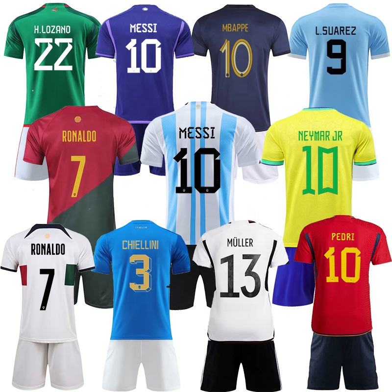 Sold at low prices Finished high quality team Club Football uniform Football shirt two sets men soccer jersey set 1